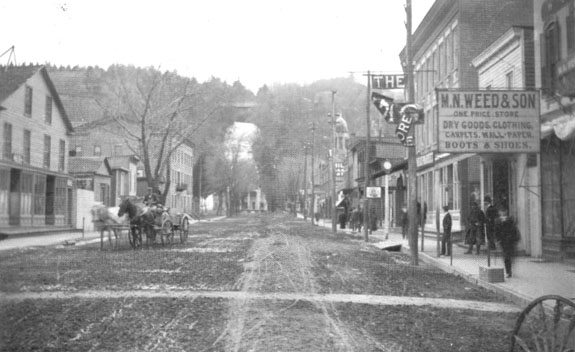 Downtown Montour Falls, in the horse and buggy days. 